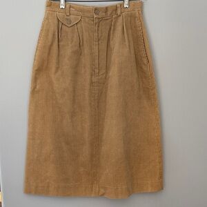 Vintage Brown Corduroy Midi Skirt